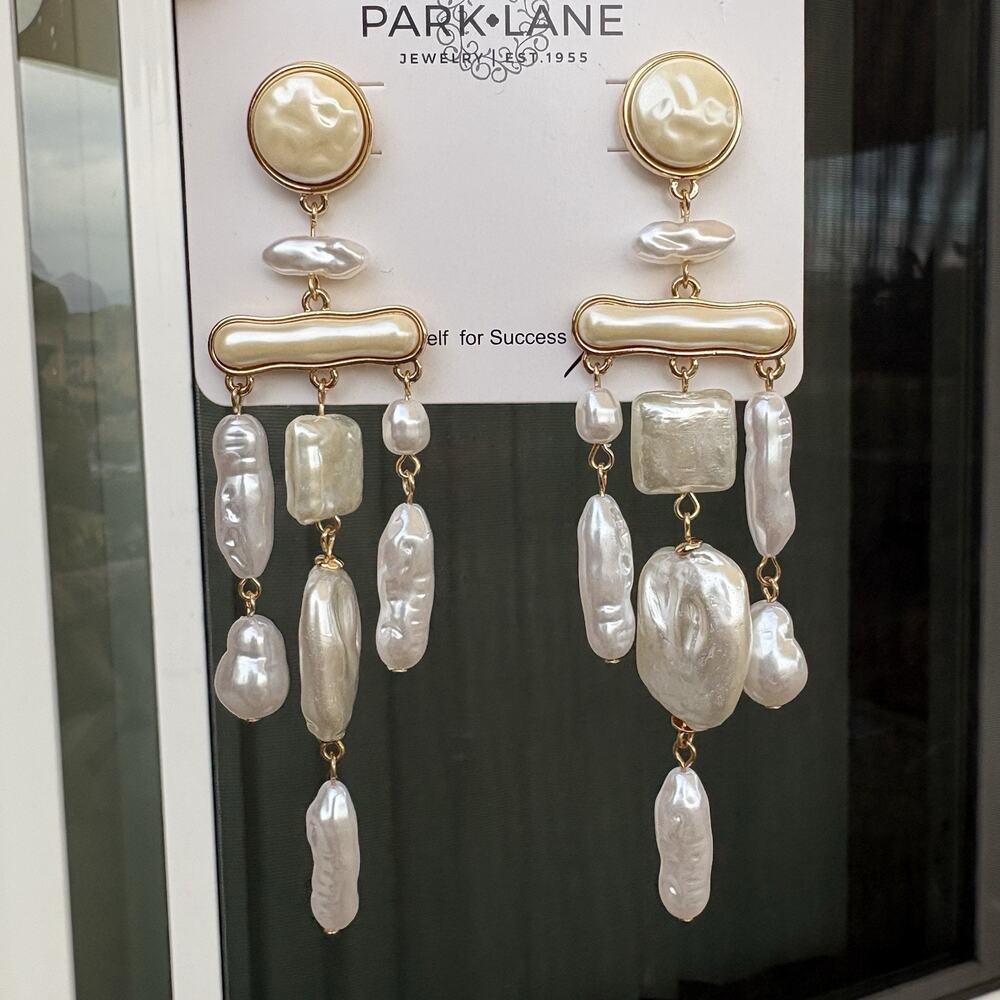 Park Lane Gold Seashell Mermaid Chandelier Dangle Earrings